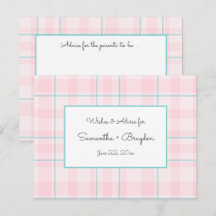 Rosa Teal Play Baby Shower Advice-kort