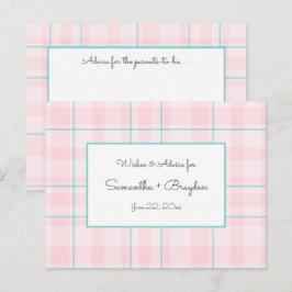 Rosa Teal Play Baby Shower Advice-kort Rådkort