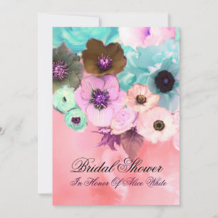 Rosa teal ROSOR OCH ANEMONEBLOMMOR BRUDKVÄLL Inbjudningar