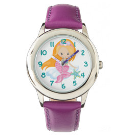 Rosa Teal Sjöjungfru Kids Armbandsur