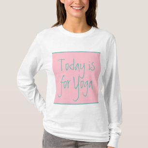 rosa, teal, söt, yoga eller ord t shirt