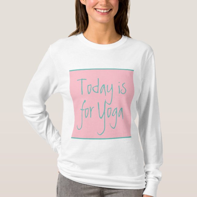 rosa, teal, söt, yoga eller ord t shirt (Framsida)