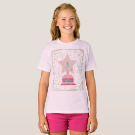 Rosa Teal Trophy Star Girly Modern Back to school T Shirt