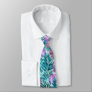 Rosa & Teal Tropical Handflatan & Monstera Löv Slips