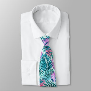 Rosa & Teal Tropical Handflatan & Monstera Löv Slips
