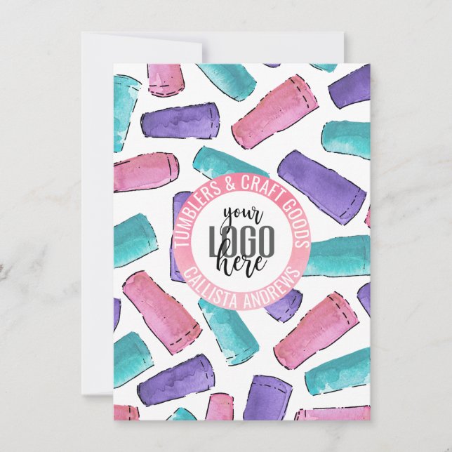 Rosa Teal Tumbler Watercolor Care Instructions (Framsida)