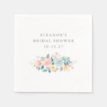 Rosa Teal Vattenfärg Blommig Bröllopsfest Skräddar