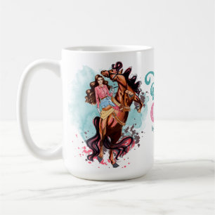 Rosa Teal Vintage Cowgirl Horse Mugg