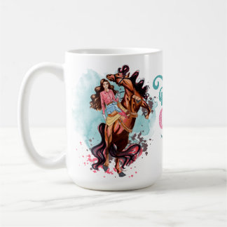 Rosa Teal Vintage Cowgirl Horse Mugg