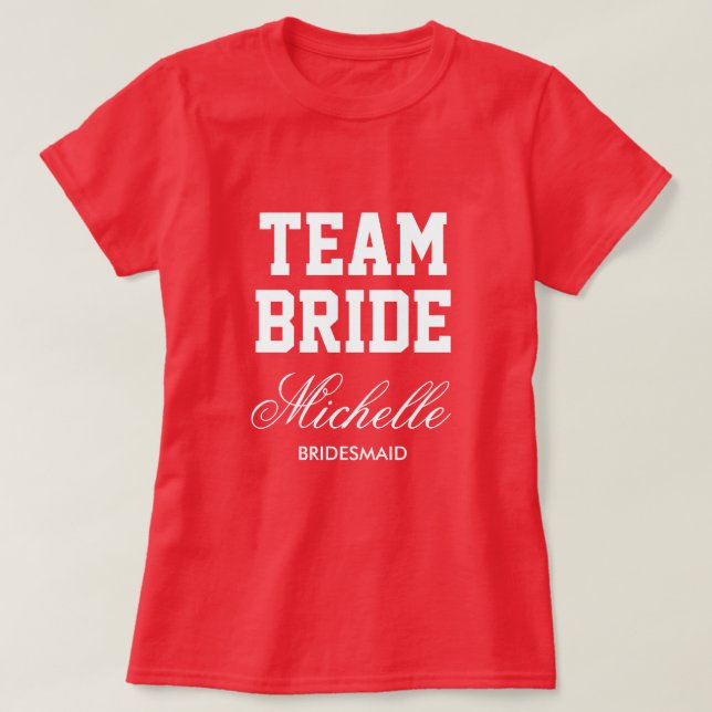 Rosa Team Bride brudens sida-fotbollskjorta Tröja (Design framsida)