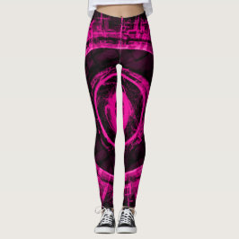 Rosa Techno Bomb Blacklight Rave Leggings