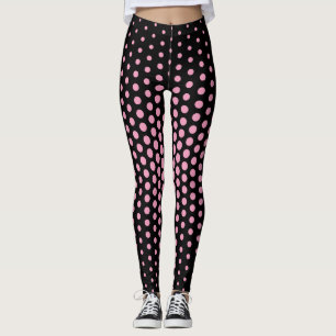 Rosa Techno Dot Mönster Leggings