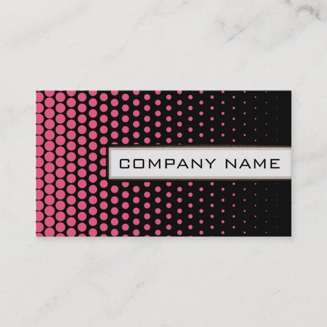 Rosa Techno Dots Elegant Modern Black Visitkort (Framsida)