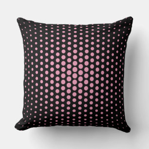 Rosa Techno Dots Modern Black Kudde