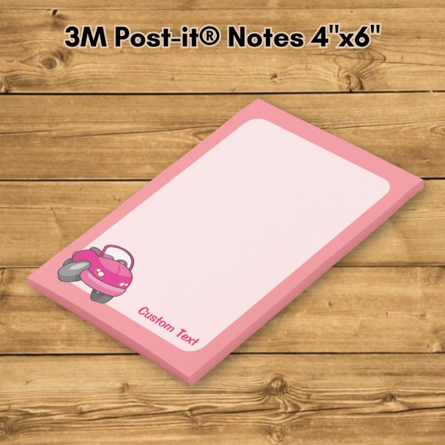Rosa tecknad bil post-it block (Skapare uppladdad)