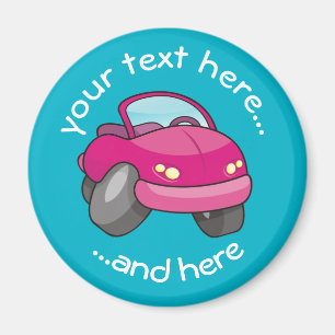 Rosa Tecknad Car Magnet