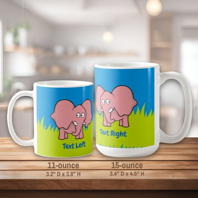 Rosa tecknad-kaffe av elefant mugg (Skapare uppladdad)