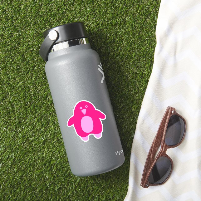 Rosa Tecknad Penguin Klistermärken (HydroFlask Insitu)