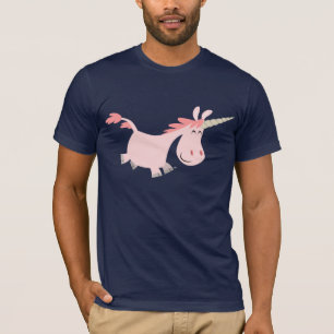 Rosa tecknadUnicornT-tröja T-shirt