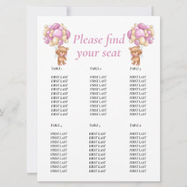 ROSA Teddy Födelsedagsflicka  Inbjudningar