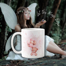 Rosa Teddy med Balloons Mugg