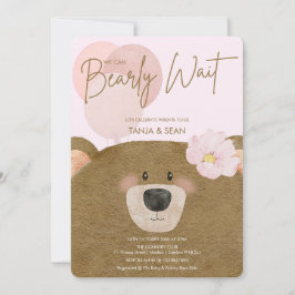 Rosa Teddy Vi kan bota Baby Shower Inbjudningar