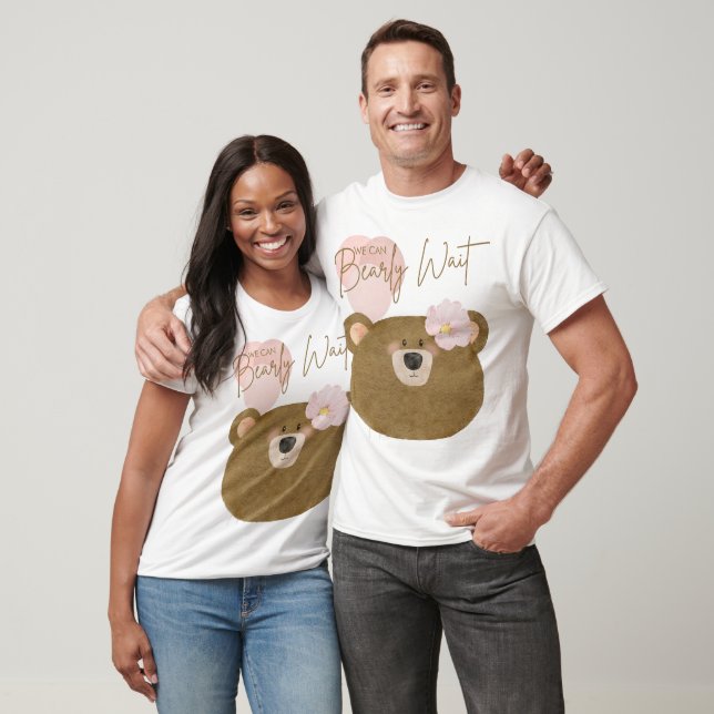 Rosa Teddy Vi kan bota Baby Shower T Shirt (Unisex)