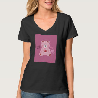 Rosa teddybjörn design t shirt