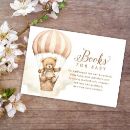 Rosa teddybjörn flicka baby shower böcker för bebi tilläggskort