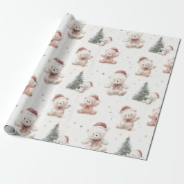 Rosa teddybjörn jul presentpapper