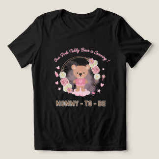 Rosa teddybjörn Mamma-på-väg  T Shirt
