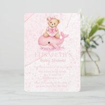 Rosa teddybjörn på val flicka baby shower