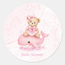 Rosa teddybjörn på val flicka baby shower