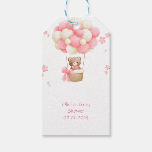Rosa teddybjörn  presentetikett (Framsidan)
