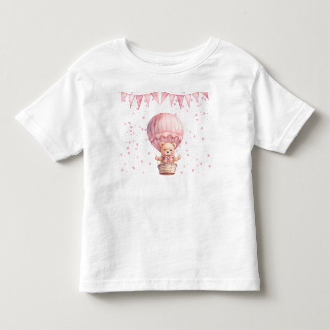 Rosa teddybjörnballonger  t shirt (Framsida)