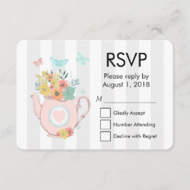 Rosa Tekanna med OSAN Flowers & Butterflies OSA Kort