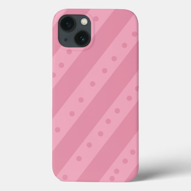 Rosa telefonfodral med ränder och prickar (Baksida)