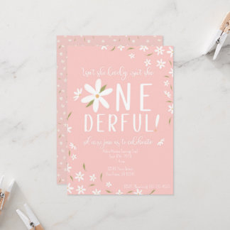 Rosa Tema är inte hennes födelsedag Inbjudan