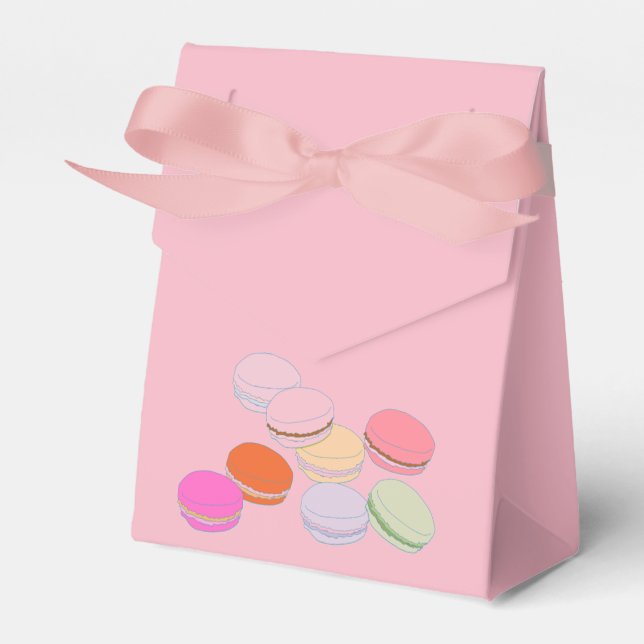 Rosa Tema Paris Fransk Macaron Favoritlåda Presentaskar (Framsidan Sidan)