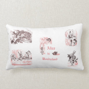 Rosa temavintage Alice i underland kudder Lumbarkudde
