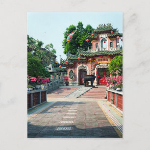 Rosa tempelgrind av Quan Cong, Hoi, Vietnam Vykort