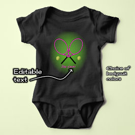 Rosa tennis add namn eller text baby bodydress t shirt