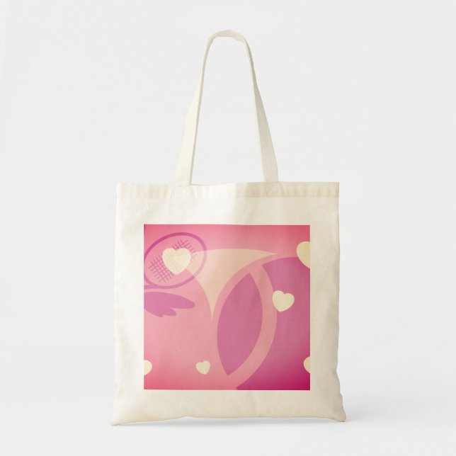 Rosa tennis boll tote bag for women and girl tygkasse (Framsidan)