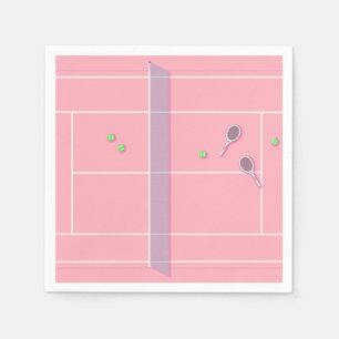 Rosa Tennis Court Modern Tennis Player Pappersservett