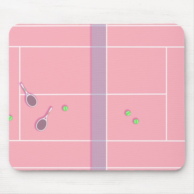 Rosa Tennis Court Preppy Modern Tennis Player Musmatta (Framsidan)