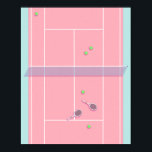 Rosa Tennis Court Preppy Modern Tennis Player Poster<br><div class="desc">Personligens klassiska tennisbanedesign i rosa med klassisk tennisrackets, chic, preppy & elegant och grönt tennis bollar. Enkel, minimalistisk gåva till ditt tennislag eller tennislag. Personlig Gift för tennisspelare. Rosa tennis court illustration. Trendigets tennisspelare, hemdekanter. Trendigets moderna tennisspelarpresenter. Modern gåva till din coola- eller skoltennislag! Tennis bröllop. Tennisgåva till honom eller...</div>