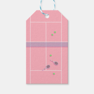 Rosa Tennis Court Preppy Modern Tennis Player Presentetikett