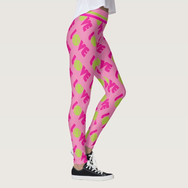 Rosa Tennis KÄRLEK - Leggings (Höger)
