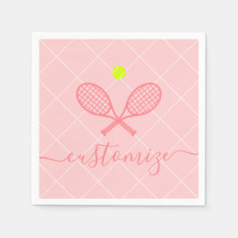 Rosa Tennis Temaparty Cocktail Banquet Pappersservett