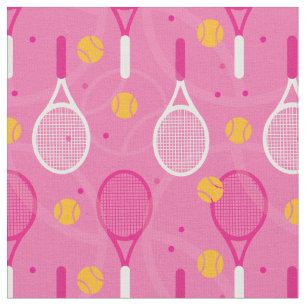 Rosa tennisracketar tyg